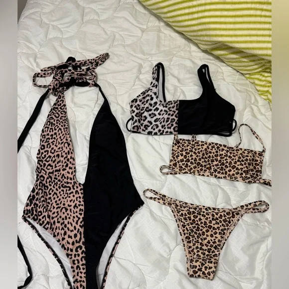 Stylish Leopard Print Swimsuit Set - Picture 2 of 6